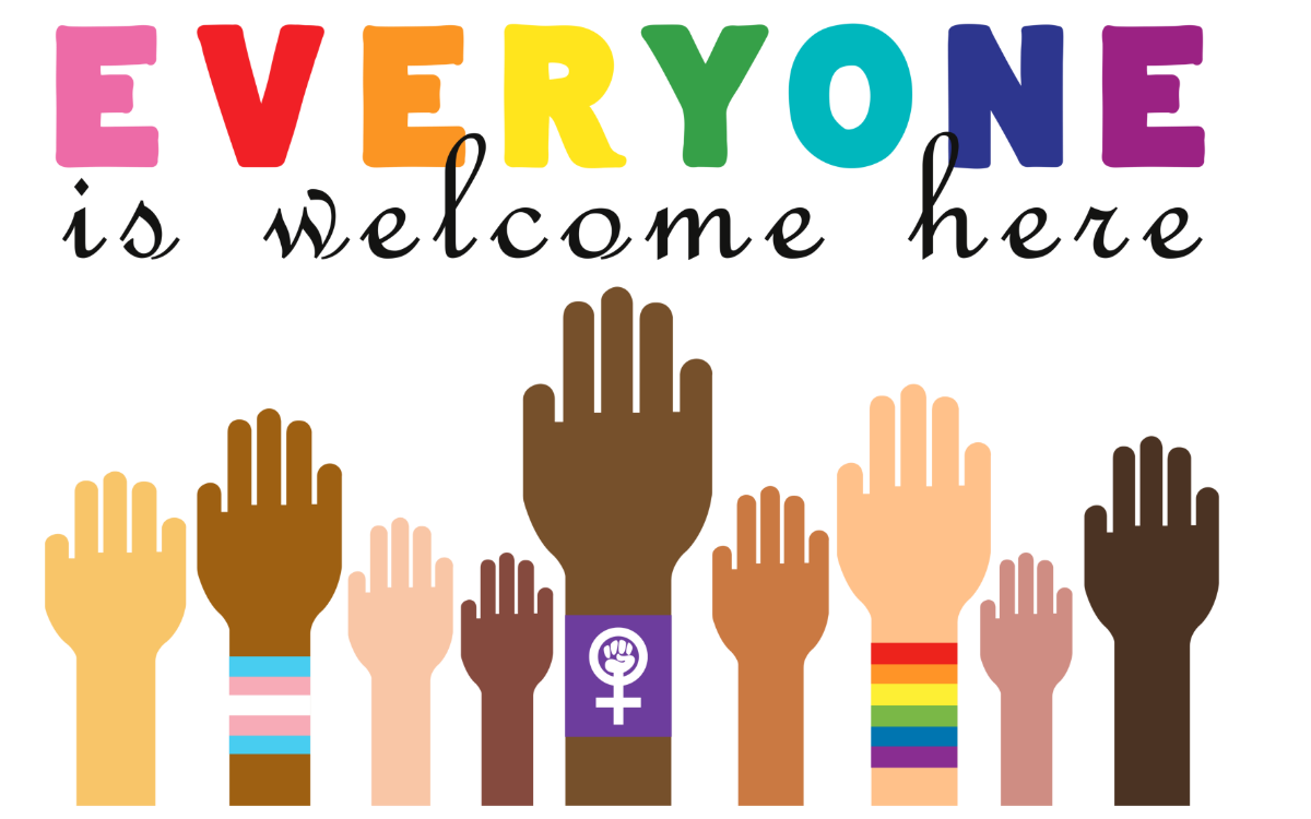 pride photo hands everyone is welcome here 