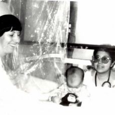 Nursing Student with a baby