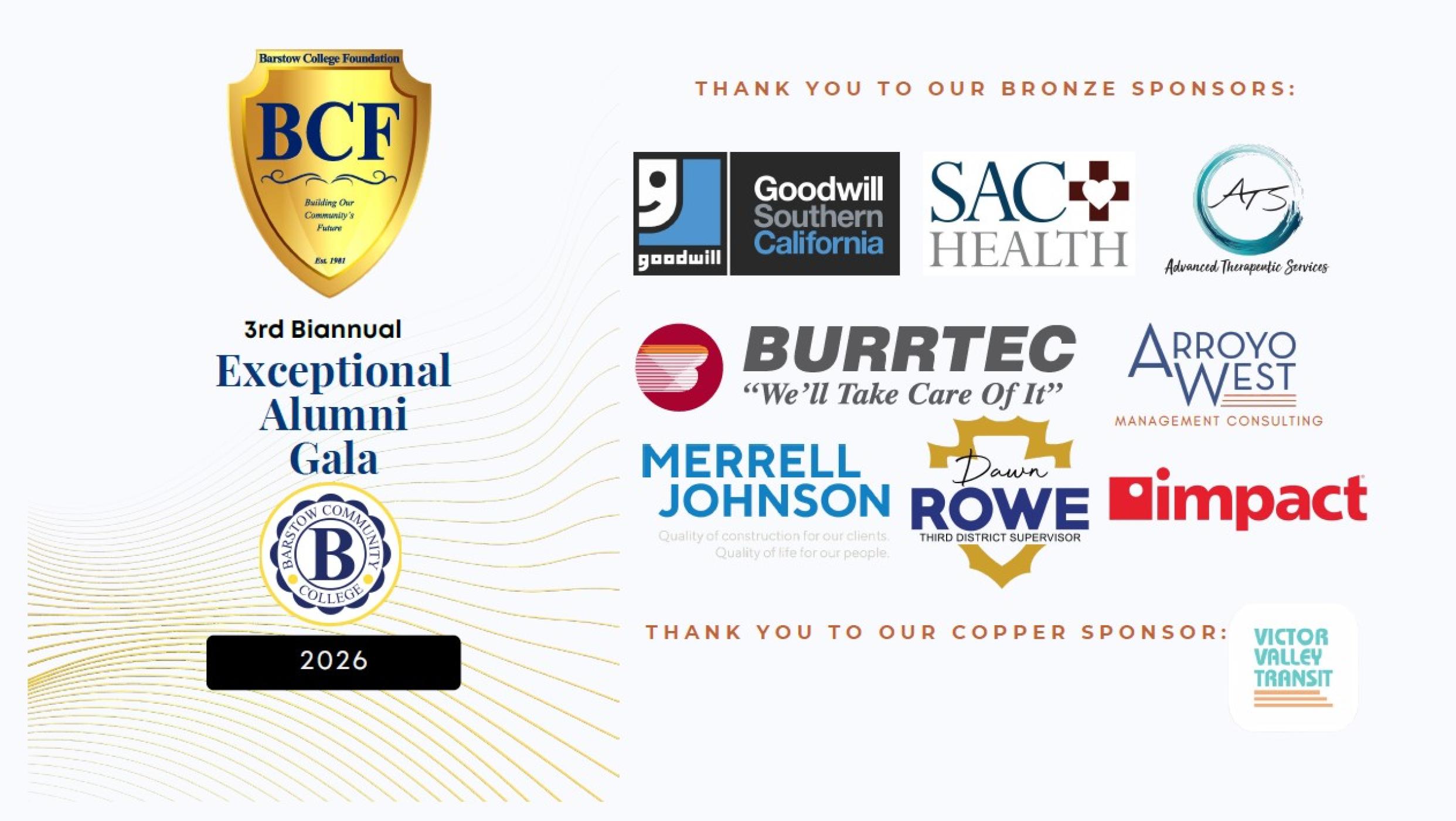 Thank you to 2026 Exceptional Alumni Gala Sponsors