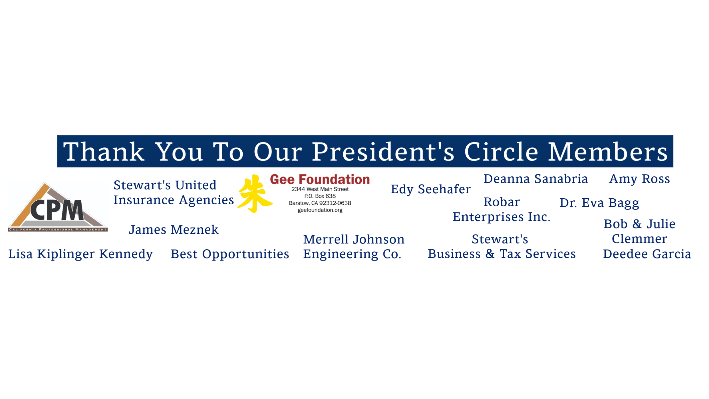 Logos of Donors to the President's Circle